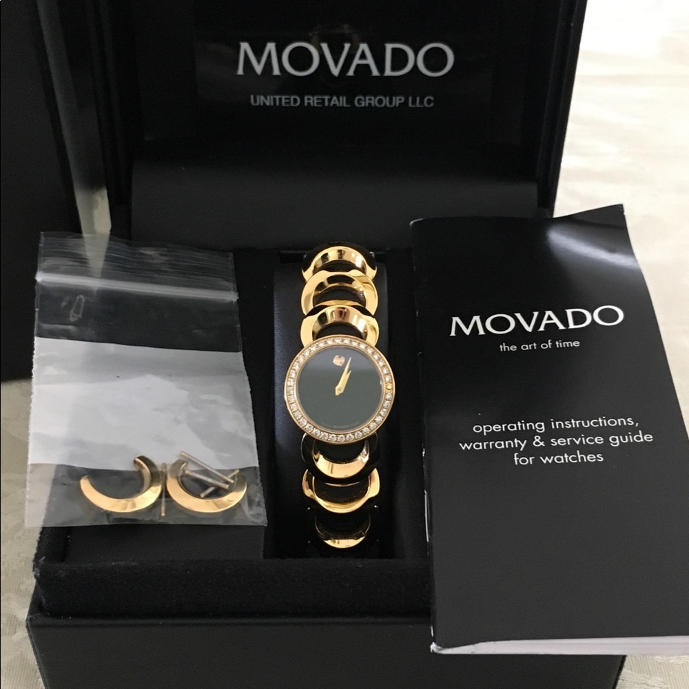 Movado Gold and Black Women's Watch